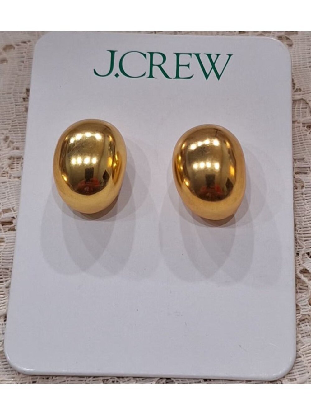 J. Crew Gold-Tone Sculptural Orb Earrings Hypoallergenic Ear Posts
